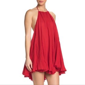 Free people catching Rays Halter Dress In Red